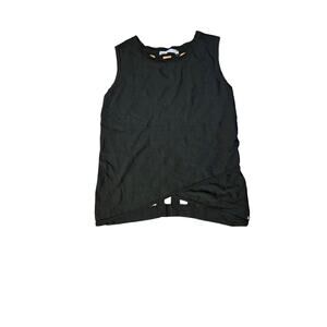 One Grey Day Large Sleeveless Black Shirt